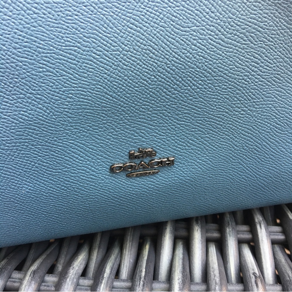 Authentic Blue Coach Zip Top Tote - EUC - Picture 7 of 14